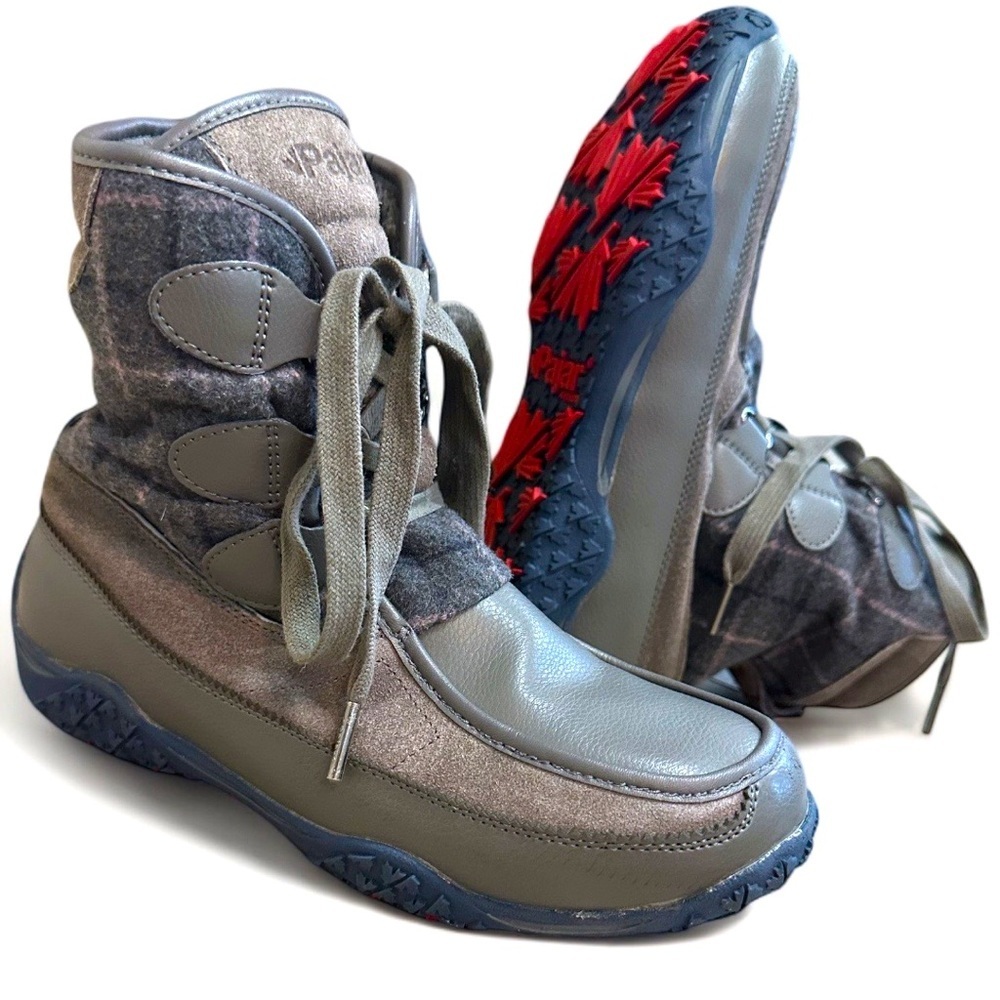 PAJAR Waterproof Boots Shoes Plaid Leather Textile Lining Winter Women’s